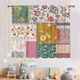 thumbnail image 3 of Boho Floral Curtains, Vintage Patchwork Flower Bohemian Colorful Spring Retro Pattern Stitching Bohemian Window Curtains for Living Room Bedroom Kitchen Bathroom 2 Panels, 84"x63" Inch, 3 of 5