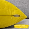 thumbnail image 3 of Haperlare 2 Pack Farmhouse Velvet Pillow Covers 18"x18" Square Throw Pillow Cover Decorative Pillows for Sofa Couch Bed Chair, Yellow, 3 of 6