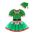 thumbnail image 3 of iiniim Robe de Noël Elf pour Filles Enfants Paillettes Brillantes Robe Tutu de Danse de Noël Robe de Vacances Verte 12, 3 of 7