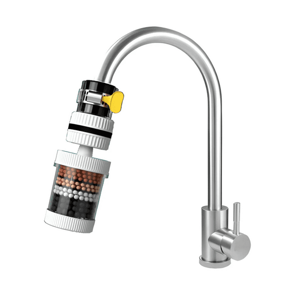 Grifo Tradicional Con Rotación De 360° Y Purificador De Agua Malubero Plateado