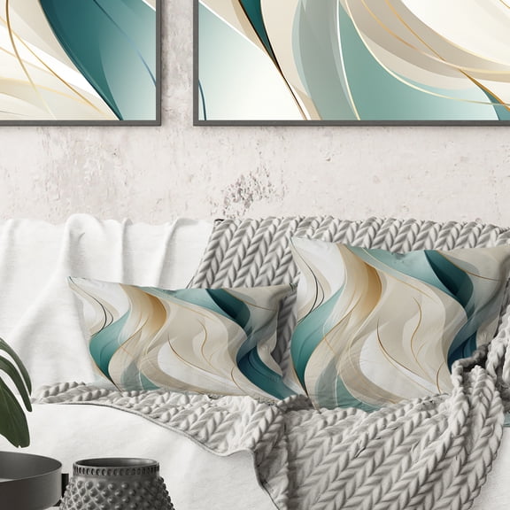 Designart "Elegant Subdued Tones I" Abstract Printed Throw Pillow