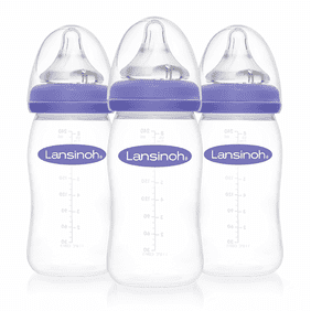 Lansinoh Baby Bottles for Breastfeeding Babies, 8 oz, 3 Ct