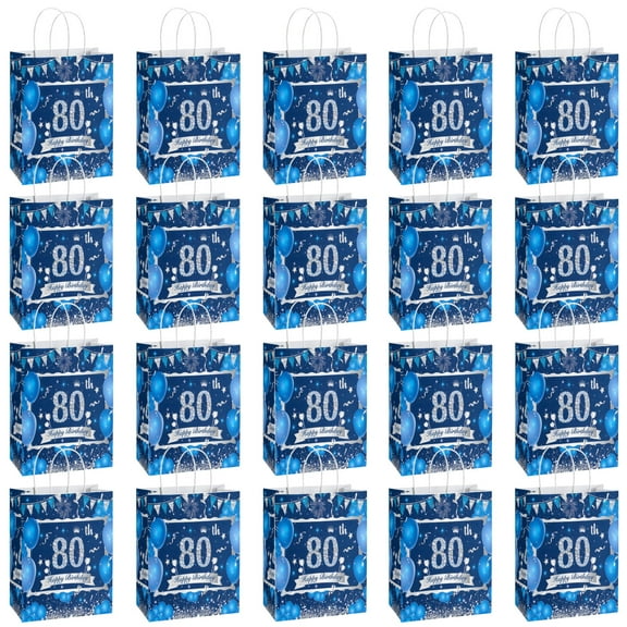 20 Pack Birthday Party Supplies Favor Bags for Adult - Decorative Gift Boxes, Candy Treat Bags for 80th Celebration Decorations
