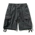 thumbnail image 1 of Puntoco Para Hombre, Novedad De Verano, Pantalones Informales Holgados De Algodón Puro De Talla Grande Para Exteriores Resistentes Al Desgaste, Pantalones Informales Gris Oscuro 36, 1 of 7