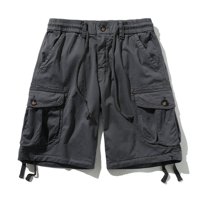 Puntoco Para Hombre, Novedad De Verano, Pantalones Informales Holgados De Algodón Puro De Talla Grande Para Exteriores Resistentes Al Desgaste, Pantalones Informales Gris Oscuro 36