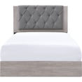 thumbnail image 5 of ClickDecor Kenton Contemporary Wood Veneer Tufted Platform Bed, Queen, Light Gray, 5 of 9