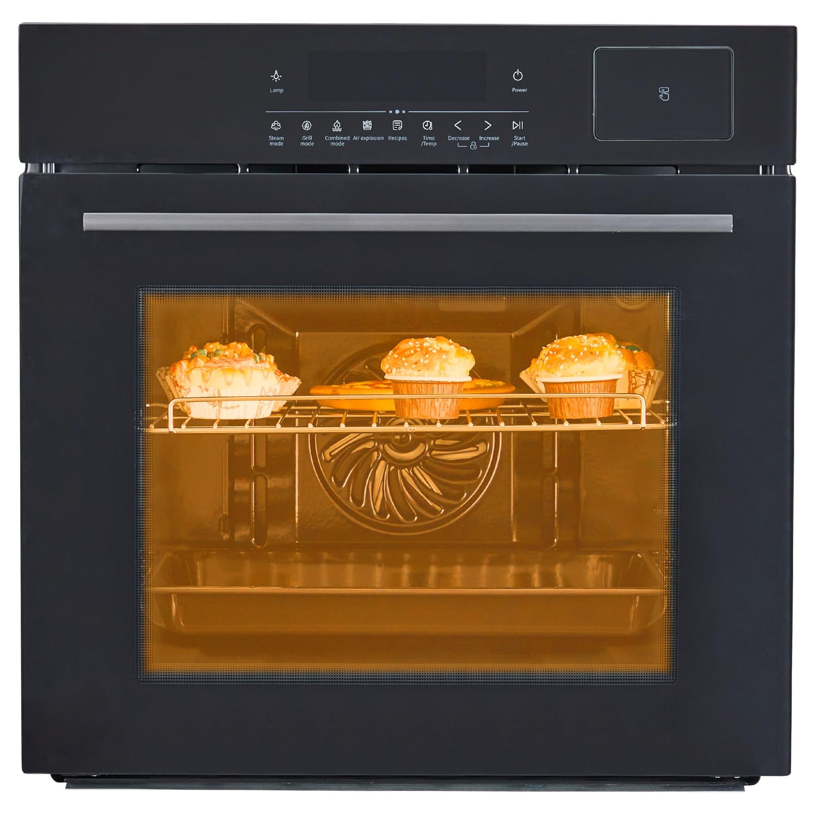 Huisuilinss 24" Single Wall Oven,Built-in Electric Ovens,240V,3000W, 2.5Cu.Ft,70L Capacity,Convection Wall Oven in Stainless Steel, Touch Control, Timer, Safety Lock