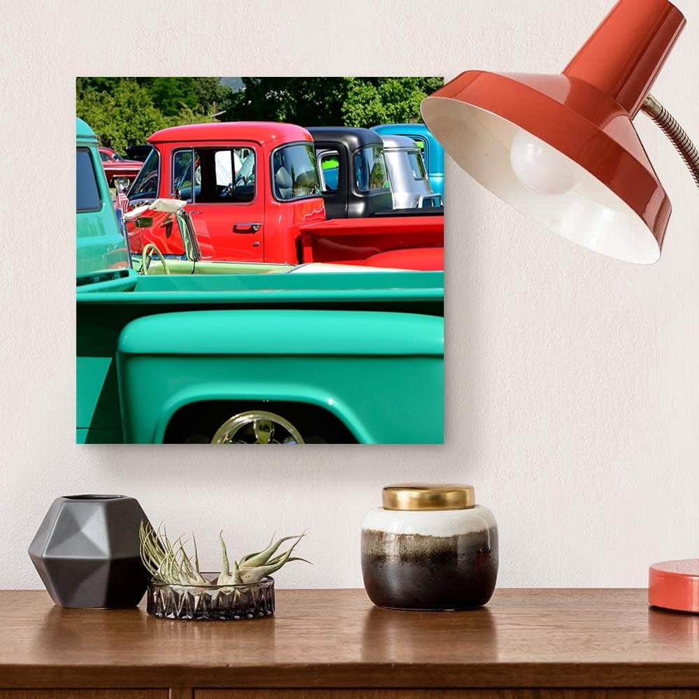 Vintage Trucks Photography-14"x14" Canvas Artwork - Multi-Color 14 x 14
