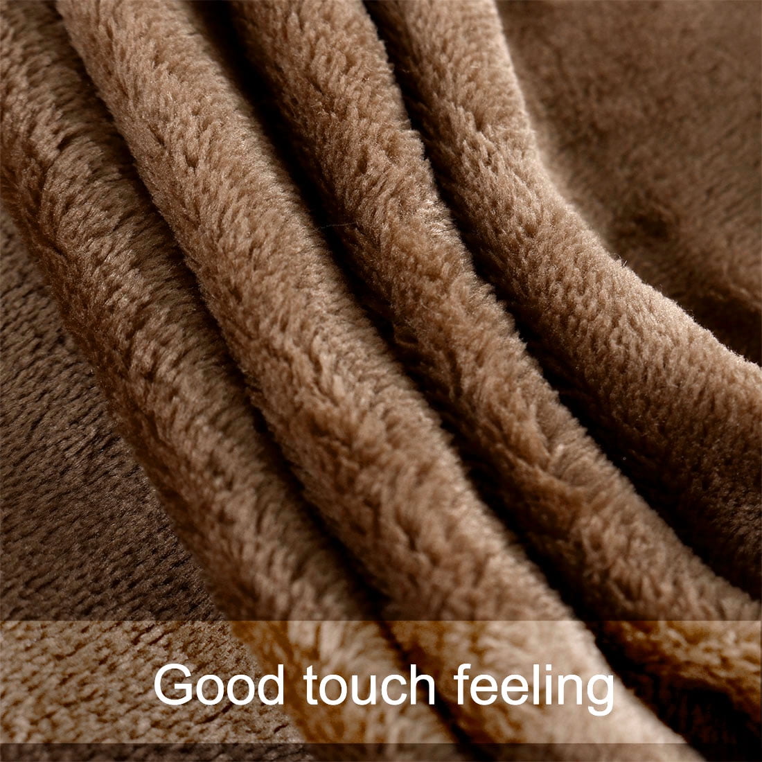 PiccoCasa 1 Pcs Home Warm Soft Microplush Fleece Solid Throw Blanket Chocolate Color 70" x 78"
