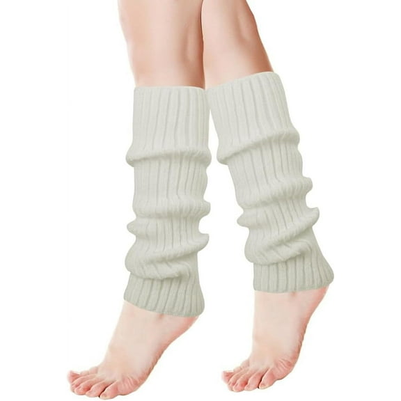 Zhengup 2Pcs Women Girl's Leg Warmers, Neon Ribbed Leg Socks,Women Knit Legwarmers, Boot Socks for Party,Yoga Knee High Socks