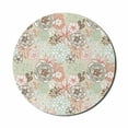 thumbnail image 1 of Floral Mouse Pad for Computers, Vintage Romantic Wildflowers in Various Kinds Doodle Drawing Style Love, Round Non-Slip Thick Rubber Modern Mousepad, 8" Round, Pale Green Brown Peach, by Ambesonne, 1 of 2
