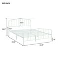 thumbnail image 7 of Queen Size Bed Frame, Metal Platform Bed with Vintage Curved Headboard and Footboard, Victorian Style Mattress Foundation, Solid Sturdy Steel Slat Support, No Box Spring Needed, White, 7 of 7