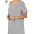thumbnail image 5 of Luxtrada Women's PLUS Viscose Jersey V-Neck Short Sleeve Relaxed T-Shirt Slit Long Maxi Dress, 5 of 7