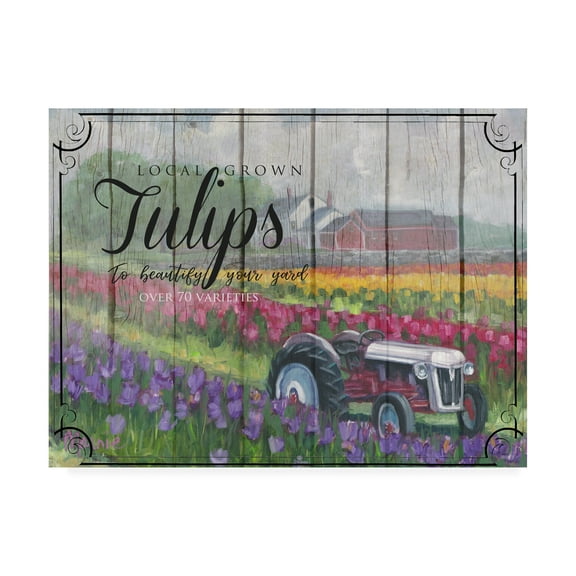 Trademark Fine Art 'Tractoring Through The Tulips' Canvas Art by Marnie Bourque