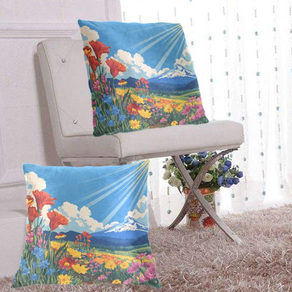Pillow Covers 16x16 Decorative Square Pillow Covers For Sofa Couch Farmhouse Home The Bright Sky