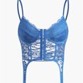 thumbnail image 5 of Moda sexy encaje halter halter espalda descubierta cruzado halter corto irregular caliente chicas camiseta interior top chambray camiseta interior, 5 of 5