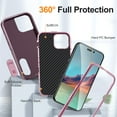 thumbnail image 4 of JTCASES Compatible with iPhone 15 Pro Max Case Heavy Duty Protective Rugged Phone Case, Full Body Anti-dust Shockproof Drop Proof Armor Durable Cover Case for iPhone 15 Pro Max 6.7 inch, Purple/Pink, 4 of 9