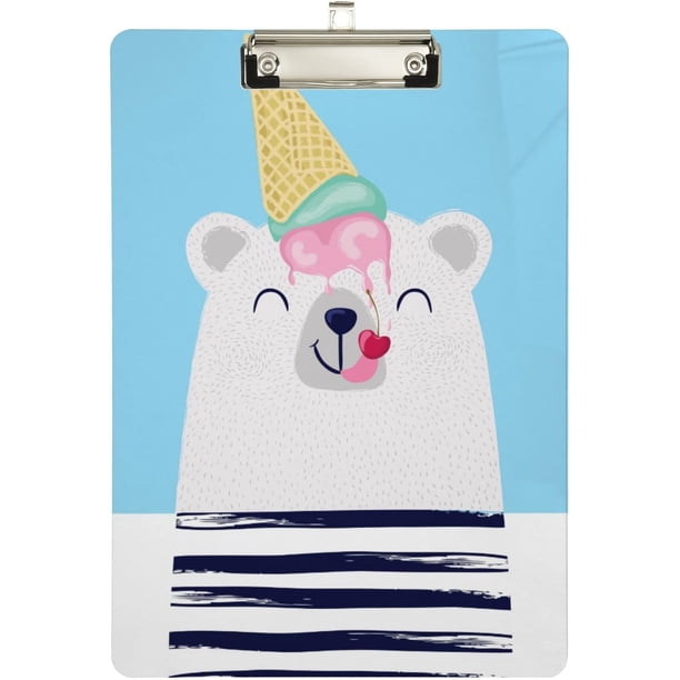 Iscream Ice Cream Cone Clipboard Stationery Set - Includes Notebook, Pencil, Eraser & Notepad, 6.5" X 9"