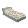 thumbnail image 2 of Ambesonne Animal Fitted Sheet & Pillow Sham Set, Fox in the Winter Forest, Twin, Pale Sage Green Orange, 2 of 2