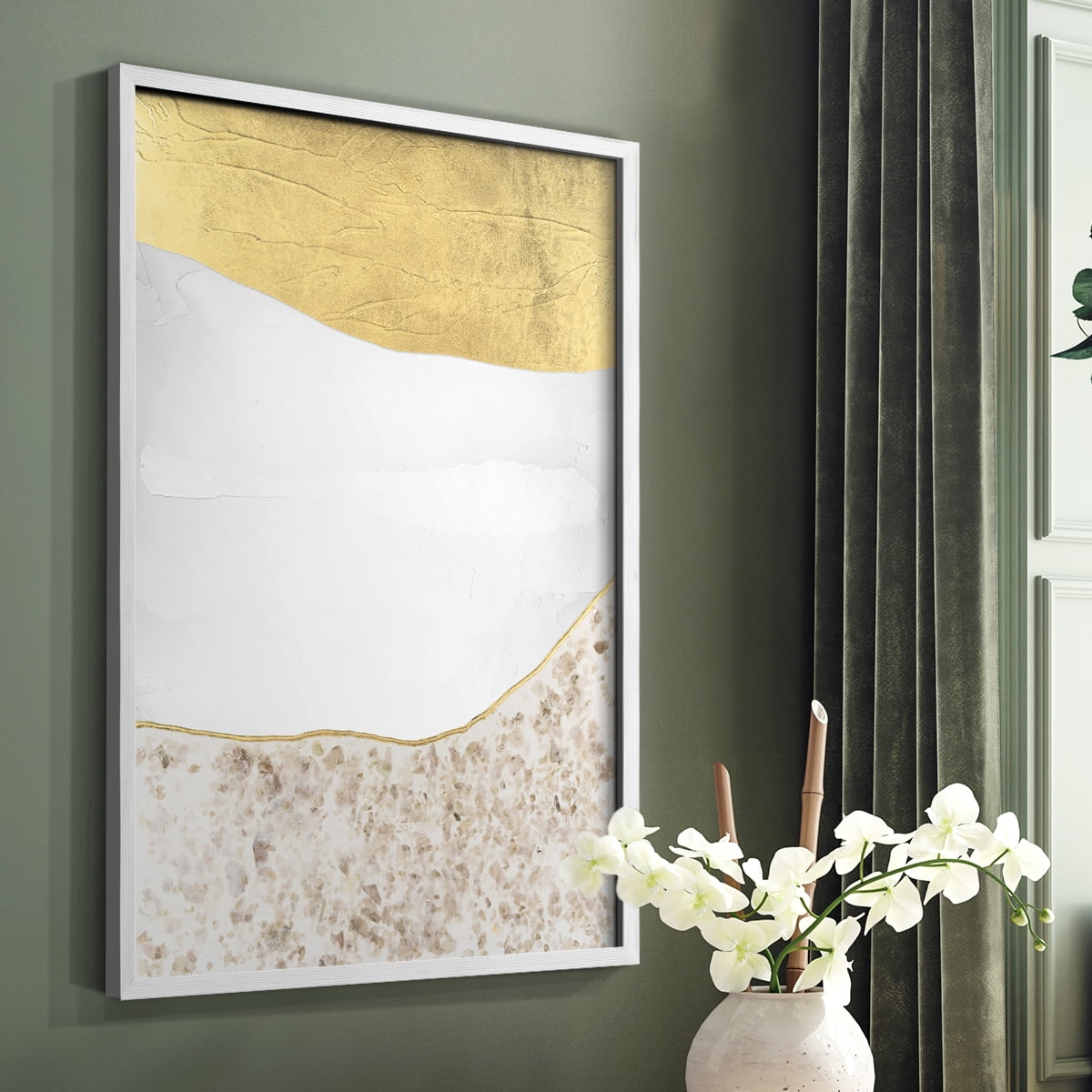 Whitestone II Framed Print in White Solid Wood 8 x 10 Framed Print