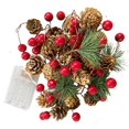thumbnail image 2 of Luces de piñas navideñas, guirnalda navideña de 3 m con frutos rojos, campana y hada de agujas, 2 of 3