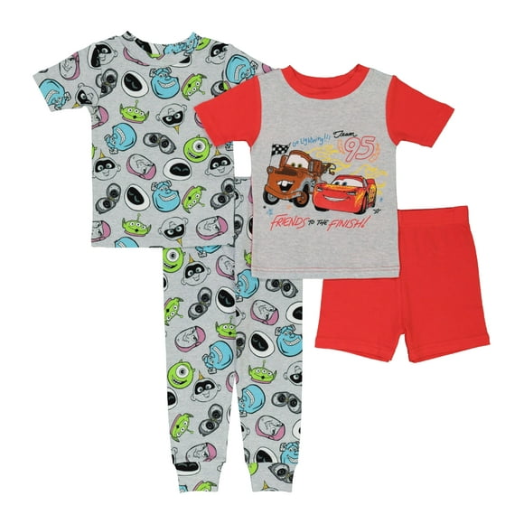 Set de pijamas de la colección Pixar de Disney para niños, 4 piezas, 100% algodón