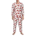 thumbnail image 3 of Naloa Hand Drawn Watermelon Men’s Pajamas Set - Long Sleeve Button Down Sleep Shirt and Pajama Bottoms Sleepwear Set-X-Large, 3 of 7