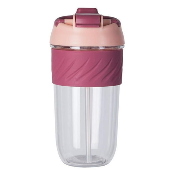 Thinsony 450ml Water Bottle Household Office Adults Kids Lidded Drinking Container Beverage Milk Coffee Drink Cup Containers Pink