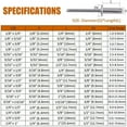 thumbnail image 4 of LAICAIW 100 Pcs Rivets en Aluminium pour Stores 1/4 Pouces x 1 Pouces, Rivets Pop 6.4 x 25mm, Lot de 100 (Argent), 4 of 6