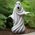 thumbnail image 4 of Halloween Ghost Figurines Decor Cute White Ghost Statue Resin Sculpture for Outdoor Garden Tabletop Decoration, 4 of 5