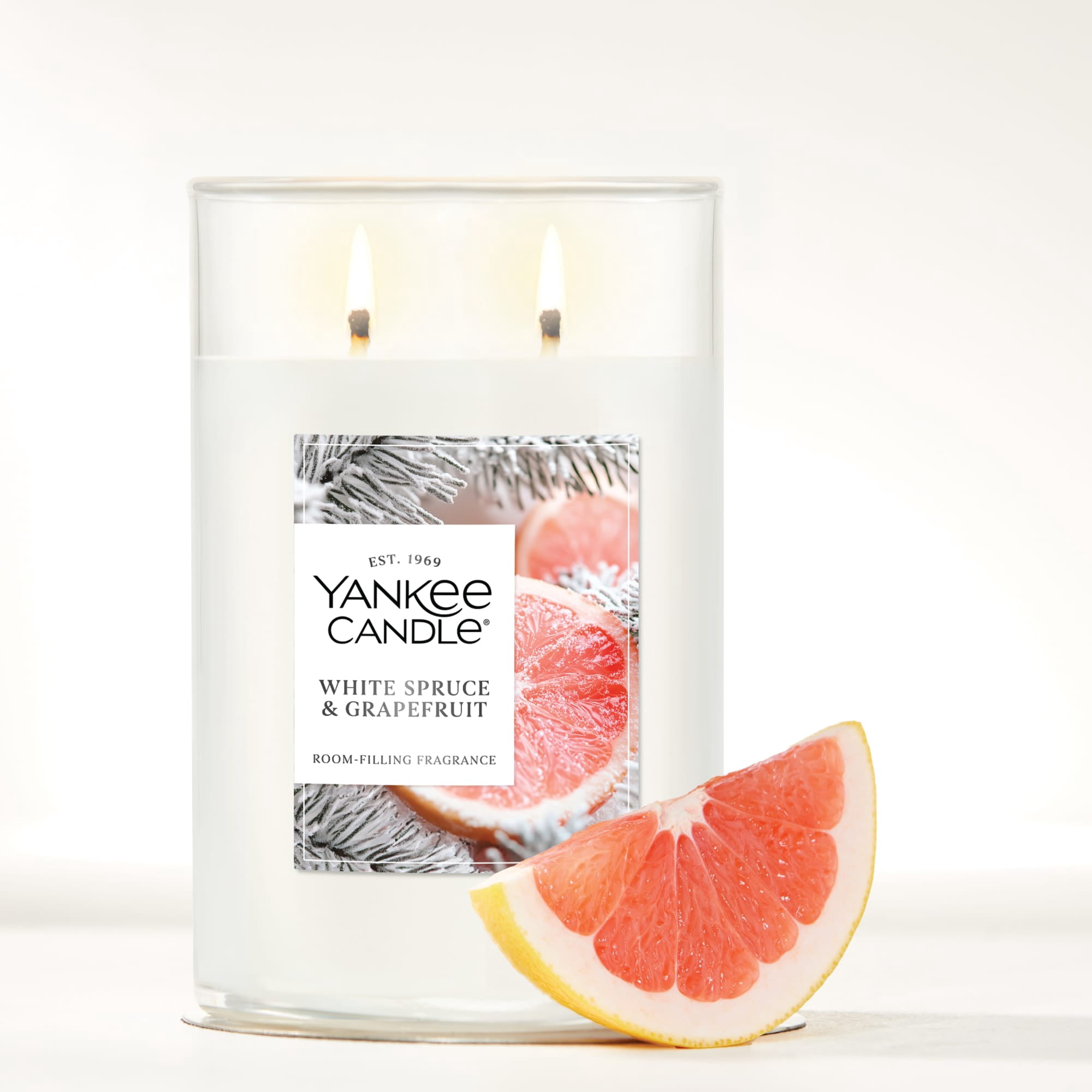 Yankee Candle White Spruce & Grapefruit Large Tumbler Scented Candles, 20 oz