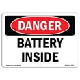 thumbnail image 1 of SignMission OS-DS-A-1218-L-2078 12 x 18 Po Signe de Danger OSHA - Batterie à l'Intérieur, 1 of 1