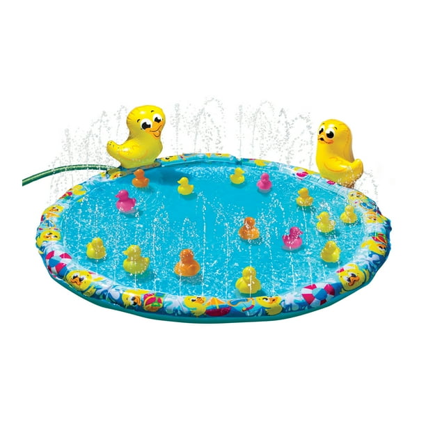 Banzai Jr. Duck Duck Splash 48" Outdoor Summer Water Play Mat, Ages 18