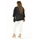 thumbnail image 3 of Blusa asimetrica con detalles de encaje Roman Fashion /Tallas Extras, 274 (Negro) negro 38, 3 of 6