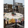 thumbnail image 2 of Outdoor Tablecloths with Umbrella Hole & Zipper, Spring Wildflowers Round Tablecloths 60 Inch, Watercolor Tulip Floral Leaf Plant Beige Waterproof Table Cloth, Patio/Pool/Picnic Table Covers, 2 of 8