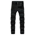 thumbnail image 1 of Mens Jeans Ripped Mens Casual Cotton Straight Ripped Hole Trousers Jeans Pants, 1 of 9