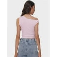 thumbnail image 5 of Womens Off The Shoulder Tops Sleeveless Shirts Going Out Crop Tank Tops Slim Fitted Summer Outfits, 5 of 6