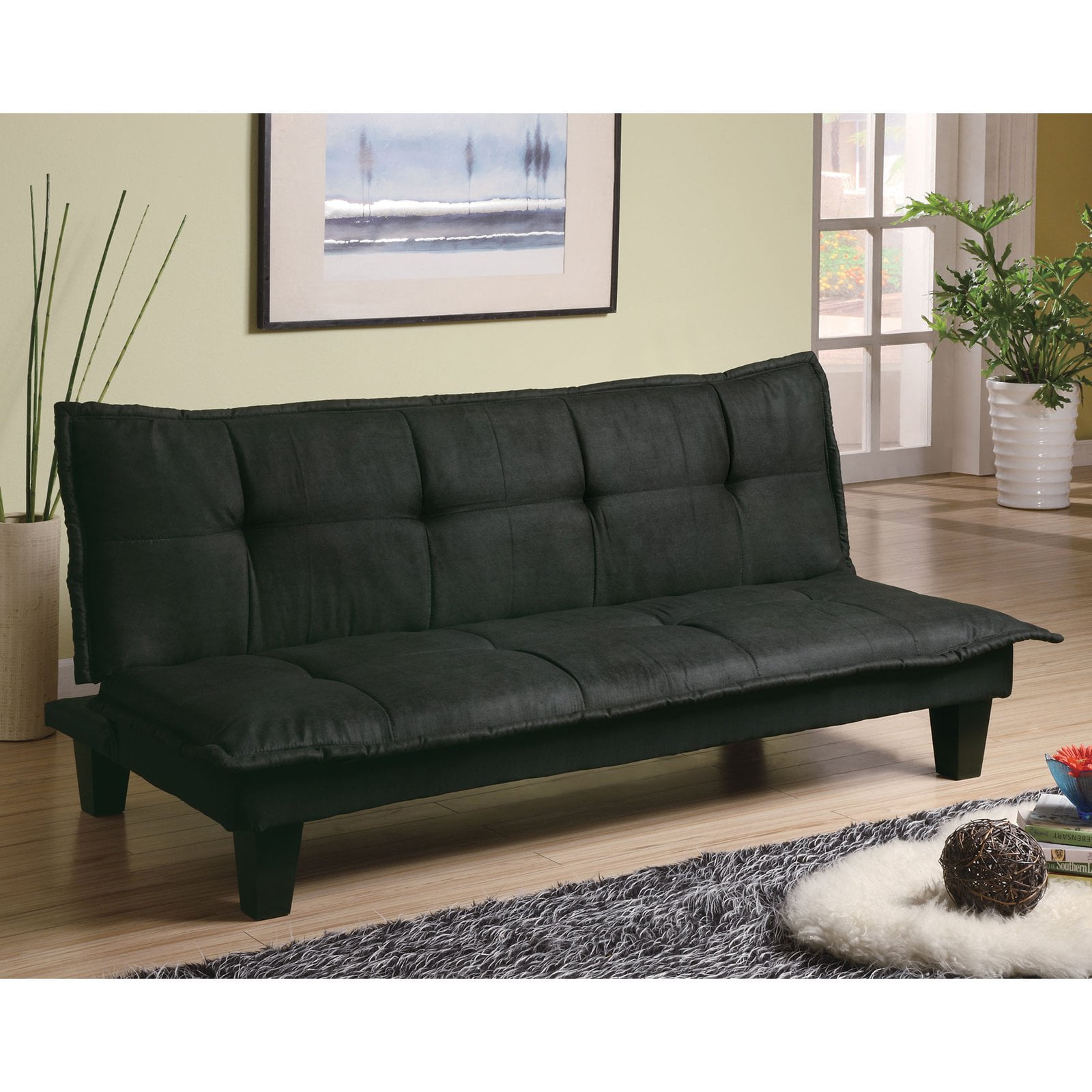 Coaster Contemporary Sofa/Bed, Black