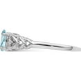 thumbnail image 3 of Sterling Silver Rhodium-Plated Aquamarine & Diam. Ring (Size 6) Made In India qbr23mar-6, 3 of 5