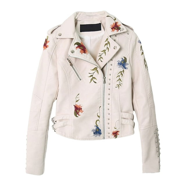 tredstone Motorcycle Moto Jacket For Women Fashionable And Easy To Maintain Artificial Leather white L
