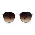 thumbnail image 5 of Boho Normcore Windsor Metal Rim Rectangular Round Hipster Sunglasses Gold Tortoise - Brown, 5 of 8