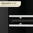thumbnail image 6 of HomGarden 31.5-in Bathroom Floor Cabinet Freestanding Storage Organizer W/ 3 Drawers & Adjustable Shelf for Living Room, Entryway, Black, 6 of 10
