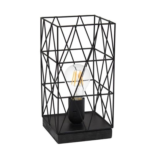 Simple Designs Lampe de Table Carrée Géométrique Noire
