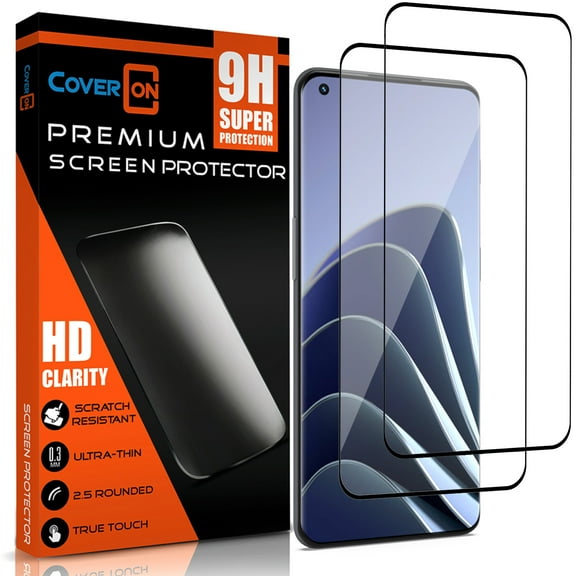 CoverON 2pcs Pack For OnePlus 10 Pro Screen Protector Curve Tempered Glass - 98% full Coverage 9H Scratch Resistant - HD Clear
