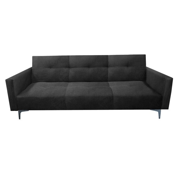 Sofa Cama Reclinable El Bazar Store Paris Terciopelo Gris Oxford Futón 3 posiciones Brazos movibles Sala
