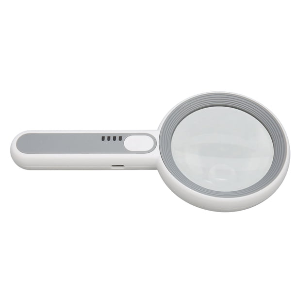 Lupa De Mano, 5X 12X Interruptor Táctil Lupa Iluminada ABS Acrílico Largo Ergonómico Para Lectura