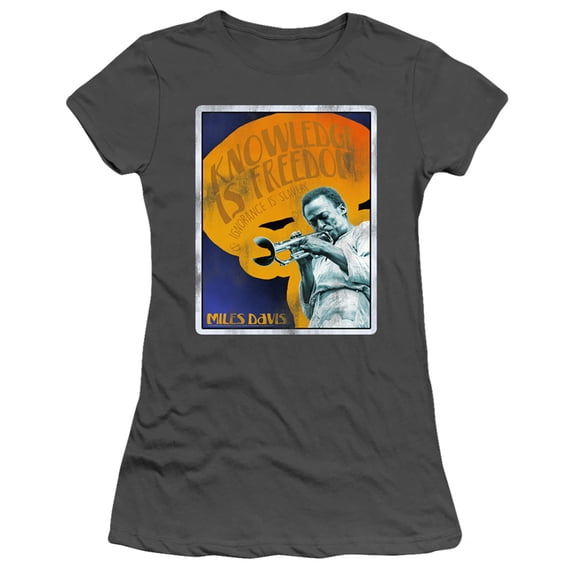 Miles Davis Knowledge And Ignorance Junior Women's T-Shirt Sheer Charcoal