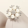 thumbnail image 6 of KAKOWELY 1 Pair Shoe Clips Pearl Silver Rhinestones Imitation Pearl for High Heeled Shoes 1.4x1.4in, 6 of 8