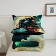 thumbnail image 5 of Steam Engine Toddler Bedding Set Vintage Car Track Comforter Set Transportation Vehicles Down Comforter Snow Locomotive Bed Set Teens Bedroom Decor, 5 of 7