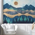 thumbnail image 2 of Idea4wall 8pcs Nordic Style Mountain & Sunshine Stick Wallpaper Removable Wall Murals Large Wall Stickers for Home Decoration, 72"x192", 2 of 5
